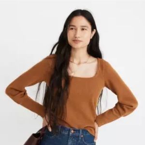 Madewell Ottoman Ribbed Square Neck Sweater